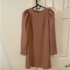 H&M powder pink puff sleeve shift dress size 6. New with tags